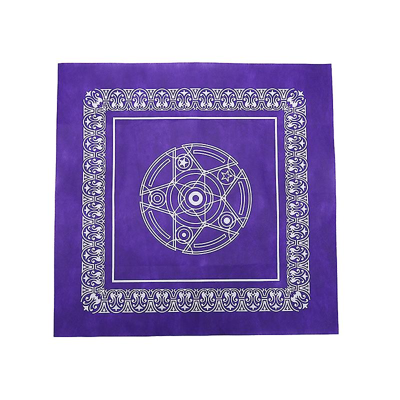 1pc 49*49cm Tarot Game Tablecloth Non-woven Material Board Game Purple Color