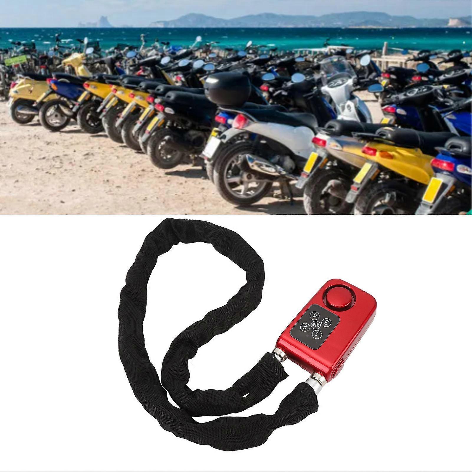 Bike Chain Alarm Lock with Remote and 4 Digit Combination Vehicle Search Anti Theft Keyless Bicycle Lock for Luggage Motorcycle 