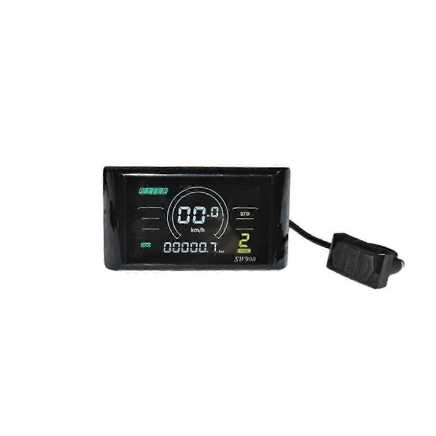 SW900 LCD Display E-Bike Speedometer, 36-72V, Customizable Settings, Backlit, Multi-Voltage