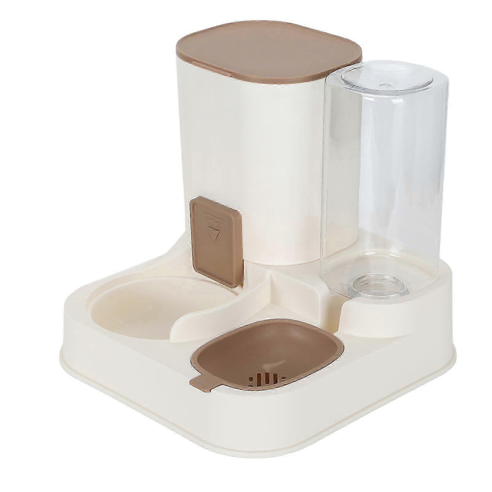 2-in-1 Automatic Cat Feeder & Water Dispenser, Large Capacity Detachable Pet Food/Waterer for Home