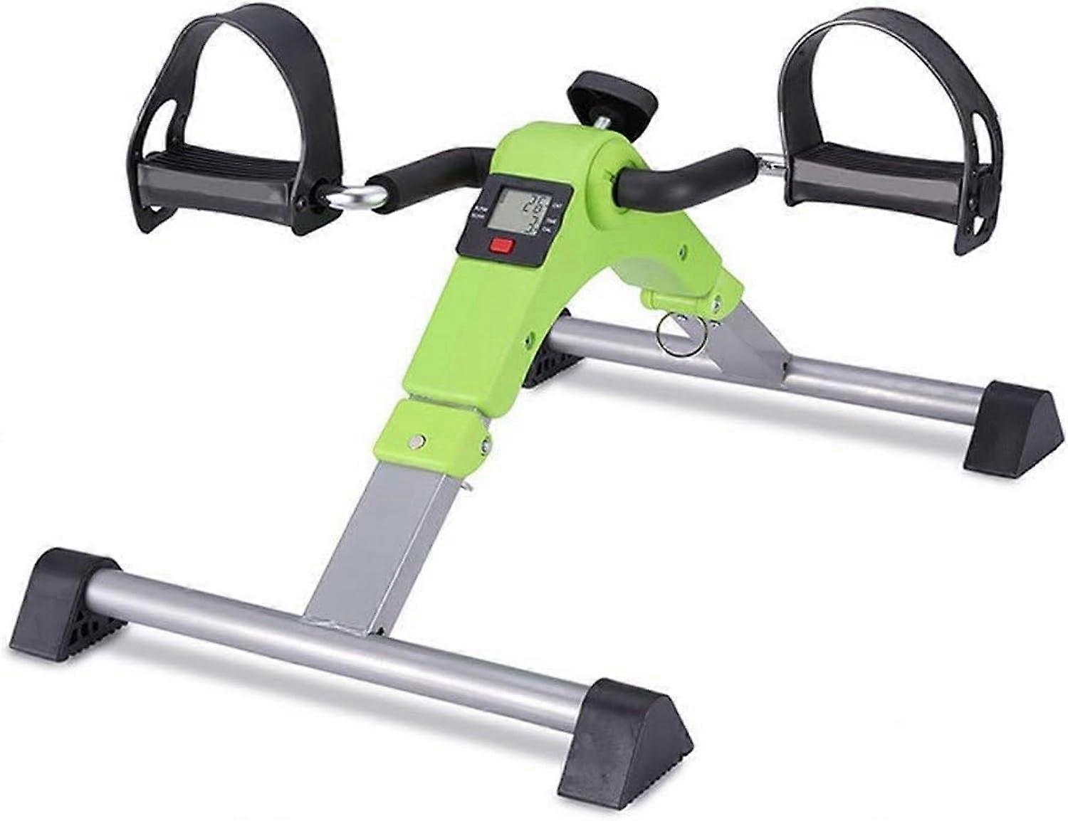 Portable Exercise Bike Folding Pedal Exerciser For Home Use, Compact Stepper For Legs And Arms, Green