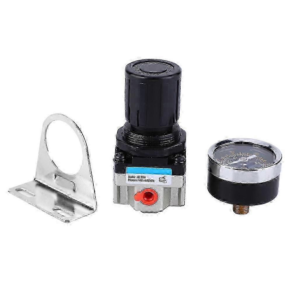 AR2000-02 G1/4" Air Filter Source Compressor Adjustable Pressure Regulator Reduce Valve
