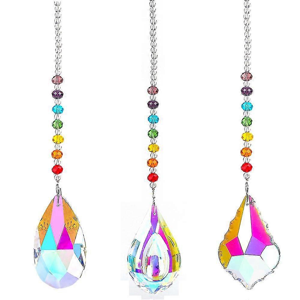 3pcs כדור זכוכית קריסטל פריזמה אור יום לנברשת גן תליית חלון קישוט