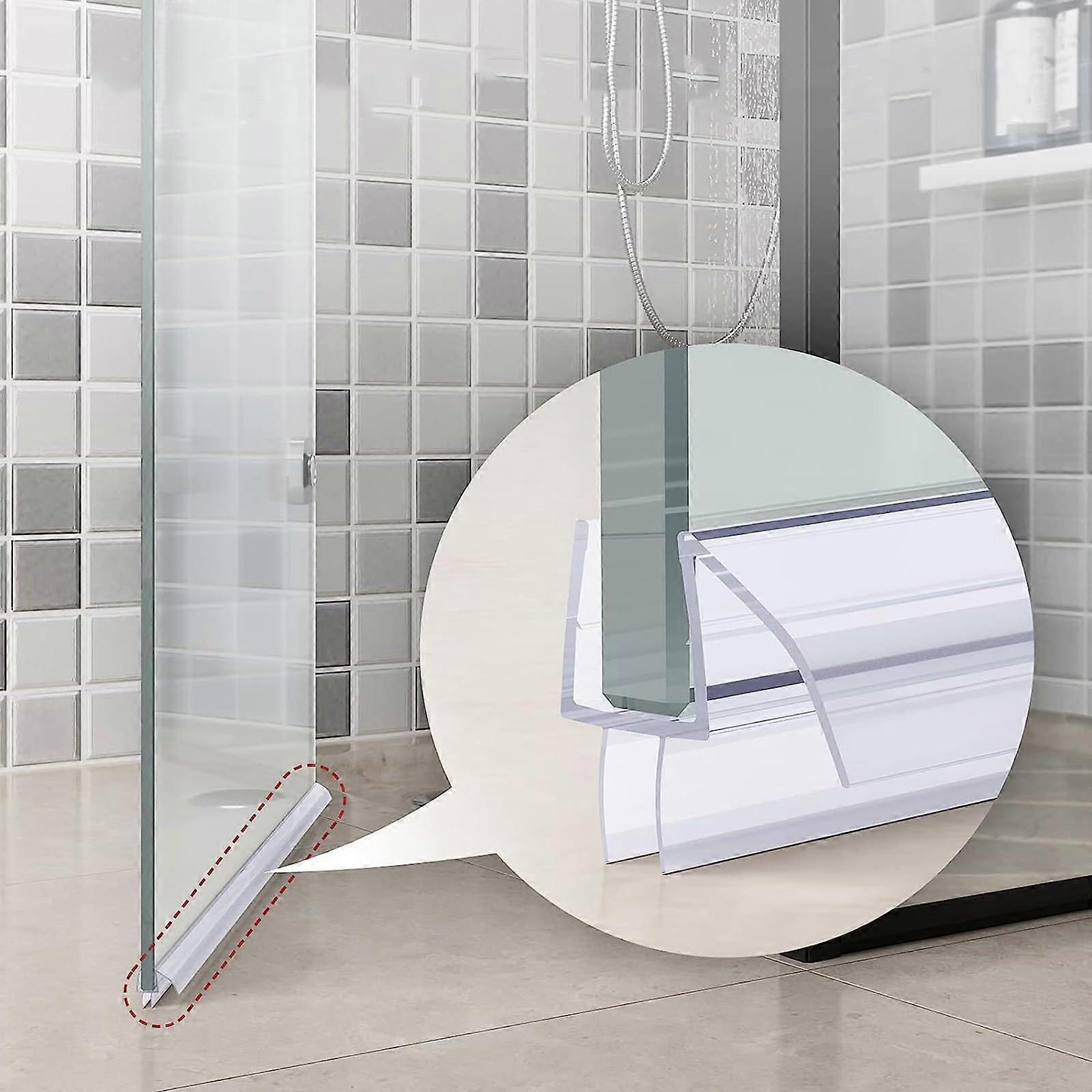 Shower Door Seal Frameless Bottom Seal Drip Rail 5/16 3/8 In Glass Polycarbonate Ultra Clear 70 cm For 10 mm