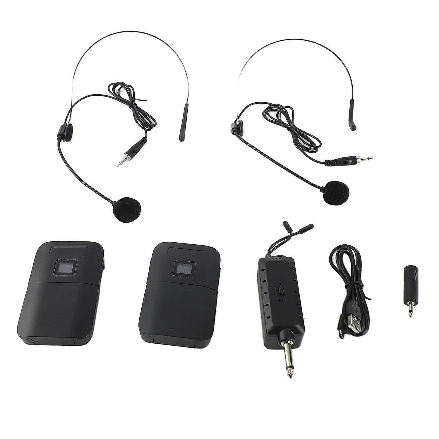 Portable Wireless UHF Mic Headmounted Microphone with Receiver Transmitter