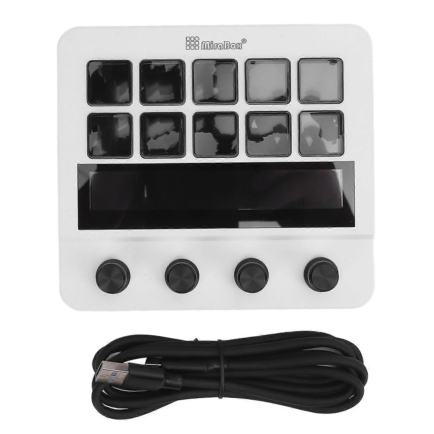 Stream Controller with 10 Keys Dashboard Customizable LCD Buttons Studio Control Deck Keypad for PC 