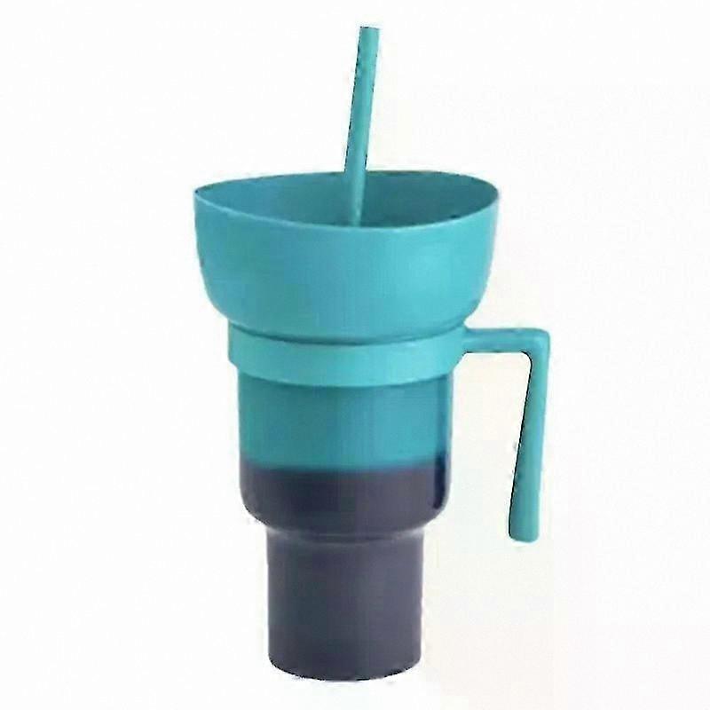 Creative 2-in-1 Popcorn and Beverage Cup with Handle, Portable Snack Cup, Novel Design, Multi-functional