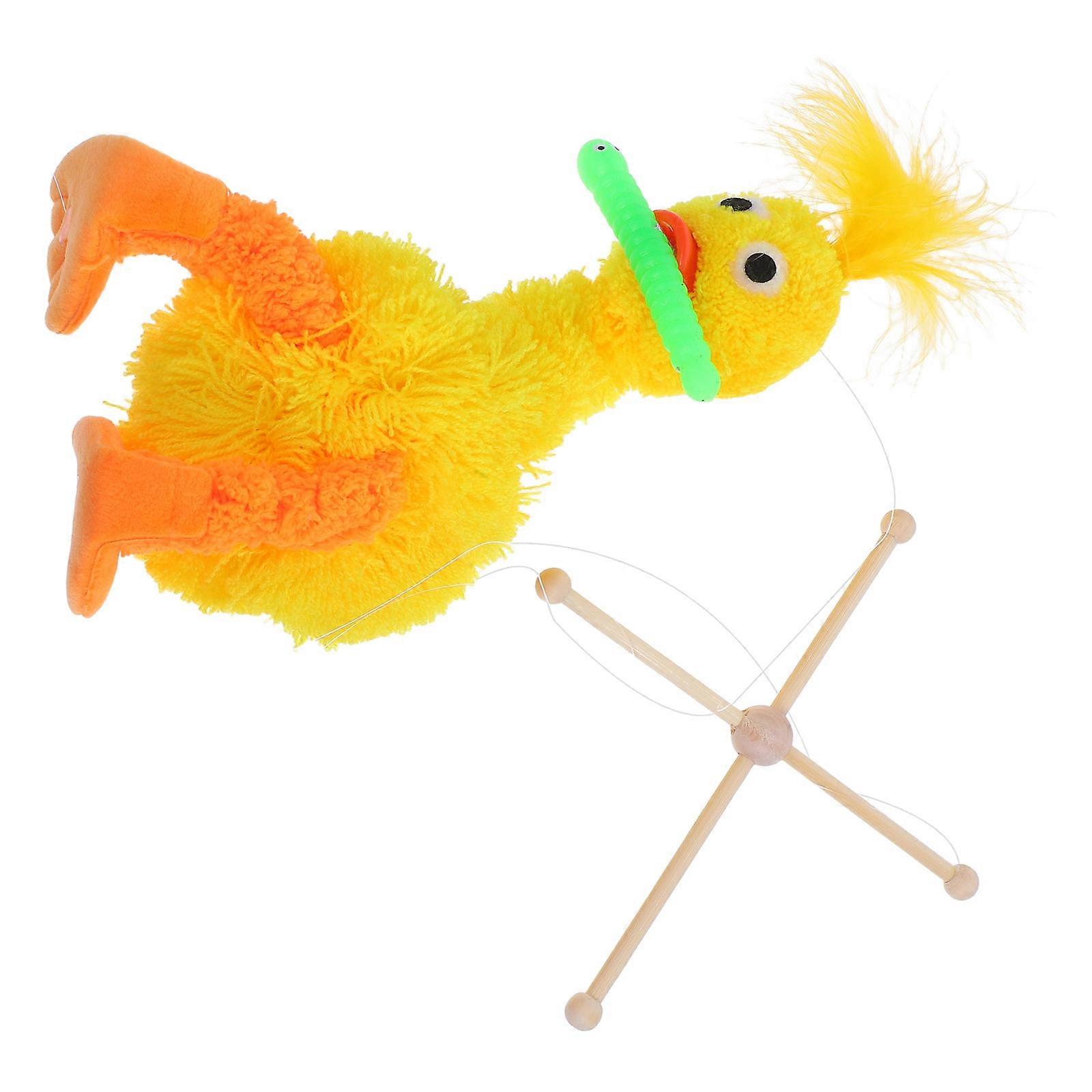 Adorable Yellow Duck Plush Marionette for Puppet Shows