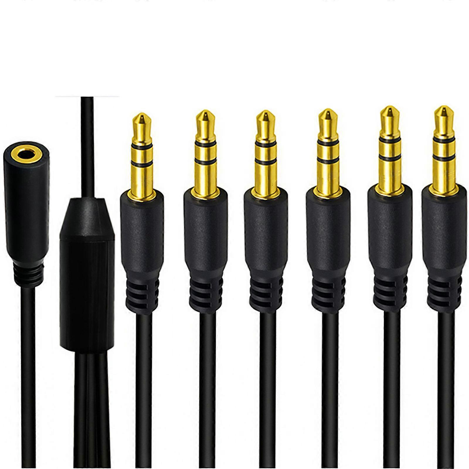 Compactly 3.5mm Stereo Audios Splitter Cable Gold Plated 3.5mm Plugs Coppers Cores for Multiple Device Connection Speakers Multicolor
