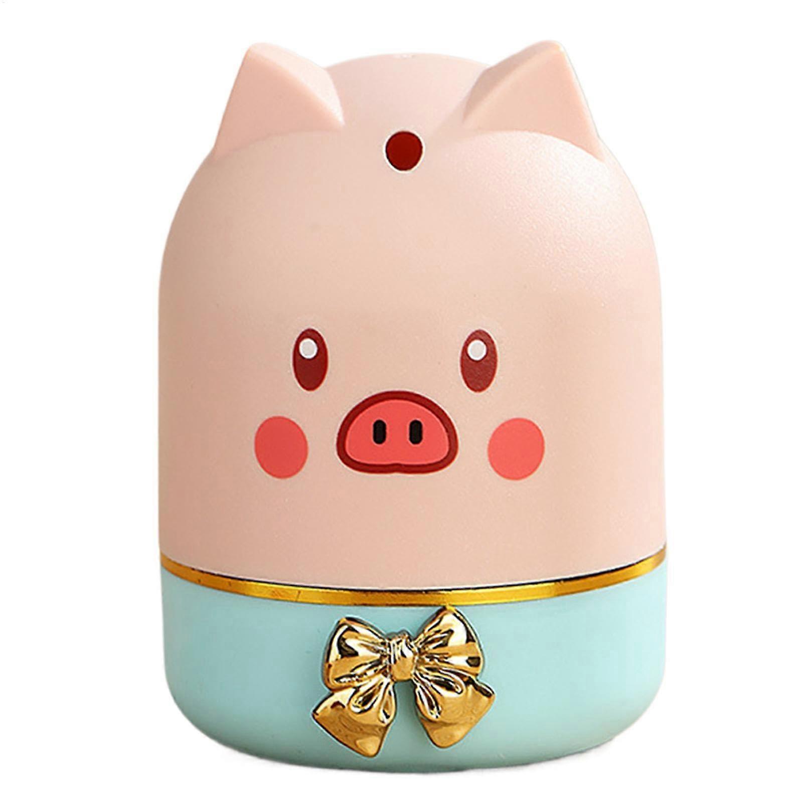 Automatic Toothpick Holder Dispenser with Cartoon Pig Design for Home Dining Table Storage