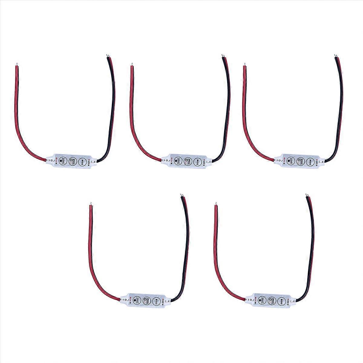 5X Mini 3 Keys Controller Dimmer for 3528 5050 LED Single Color Strip Light DC 12V 144W