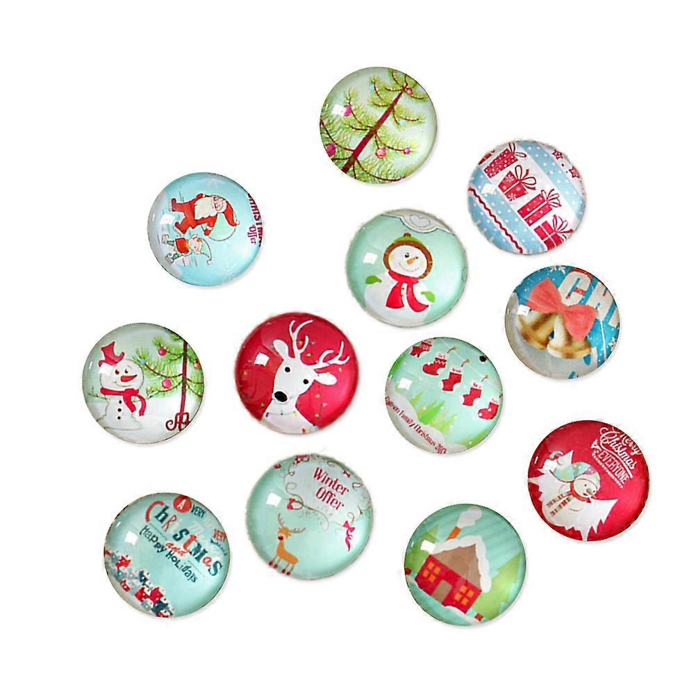 Assorted Dome Tiles Christmas Pattern for Decoration 200Pcs Crafts