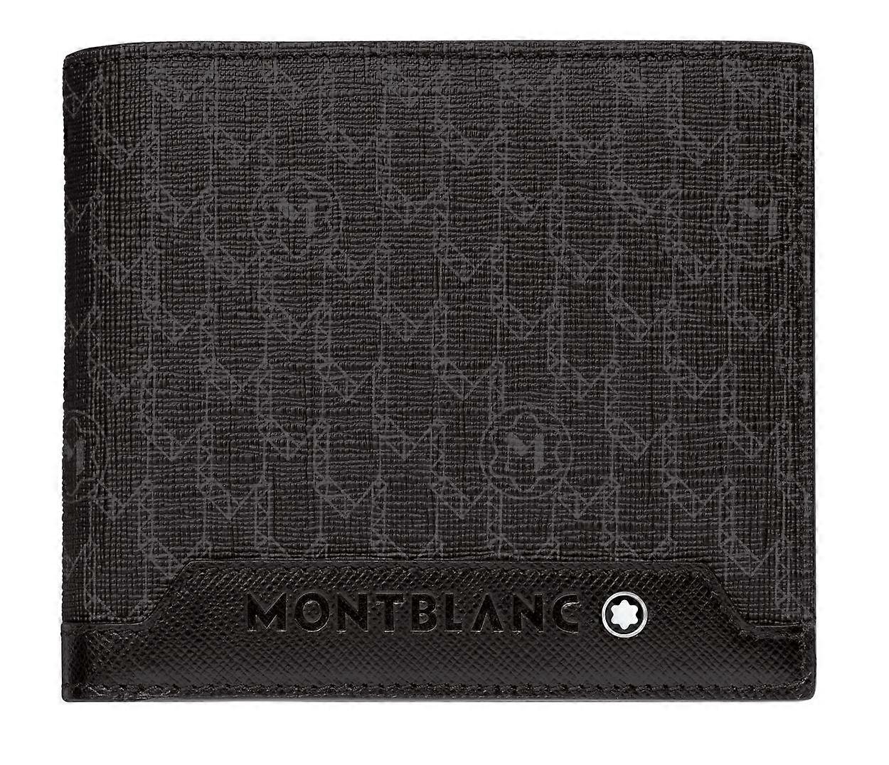Montblanc Meisterstuck Signature Black Leather Wallet With Coins Pocket 106750 Patterned