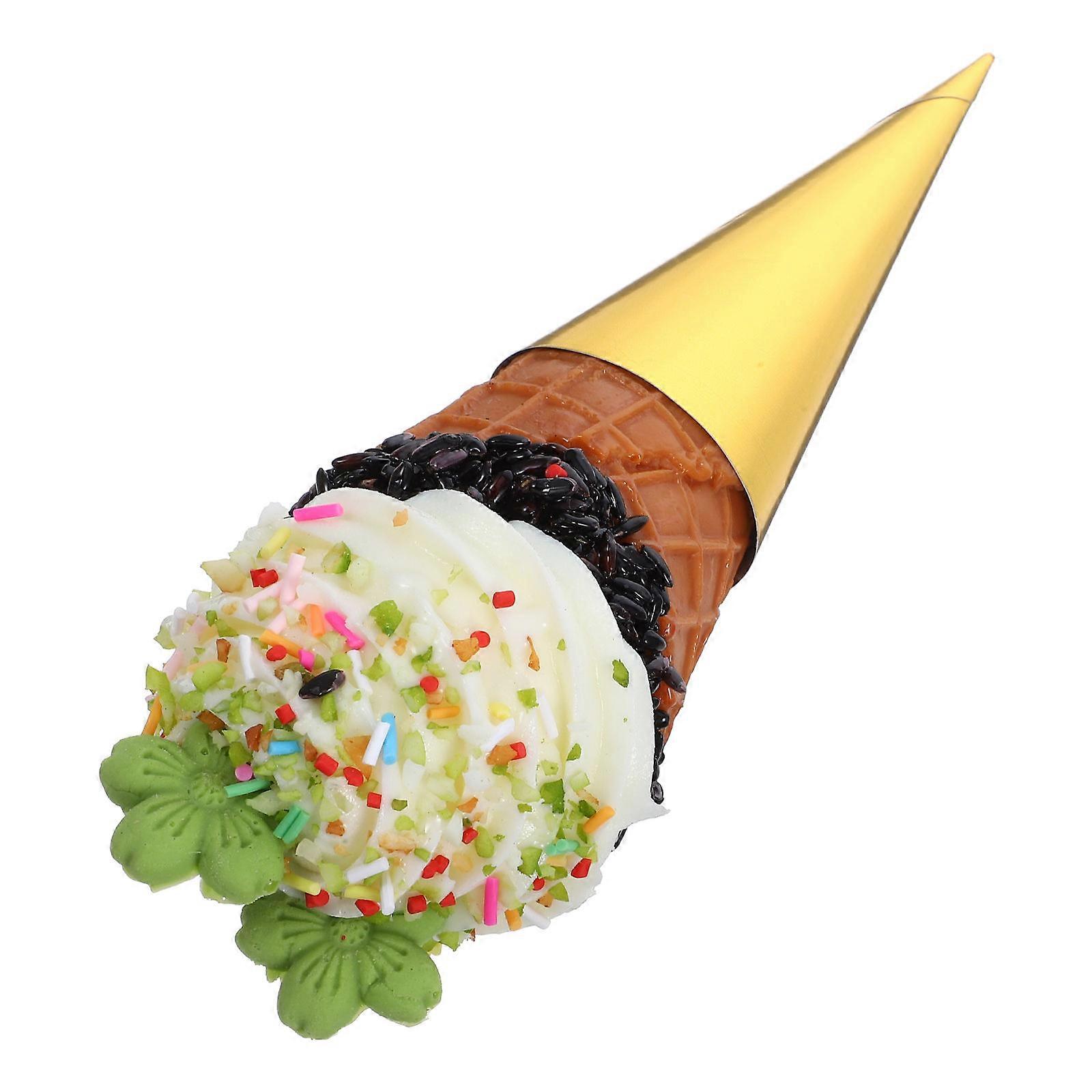 Artificial Ice Cream Model for Display 2Pcs Ice Cream Cone Prop in