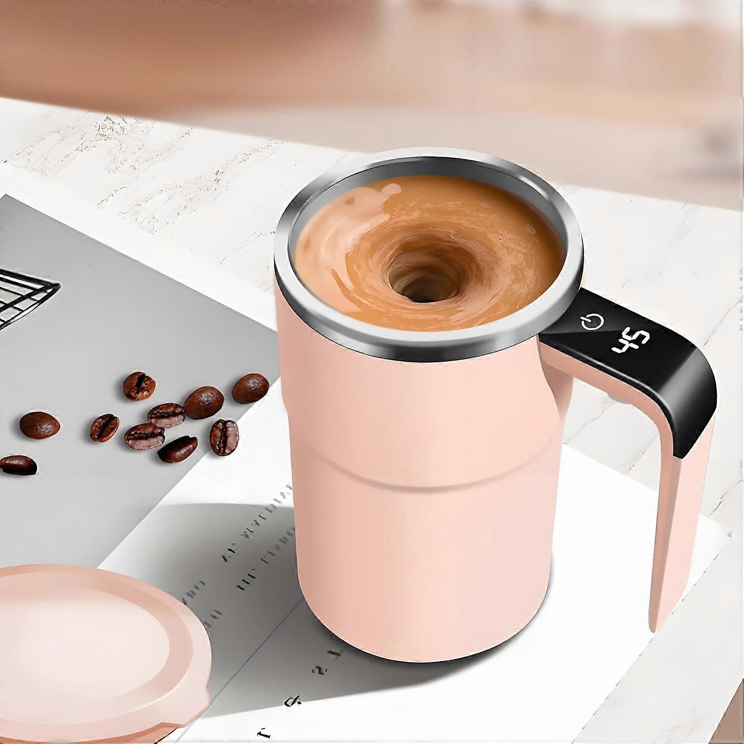 Self-Stirring Magnetic Coffee Cup with Temp Display,Automatic Magnetic Stirring Coffee Mug Self
