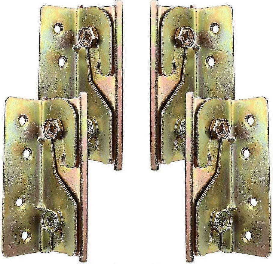 Set of 4 Rust Proof Bed Rail Brackets Heavy Duty Mortiseless Mounting