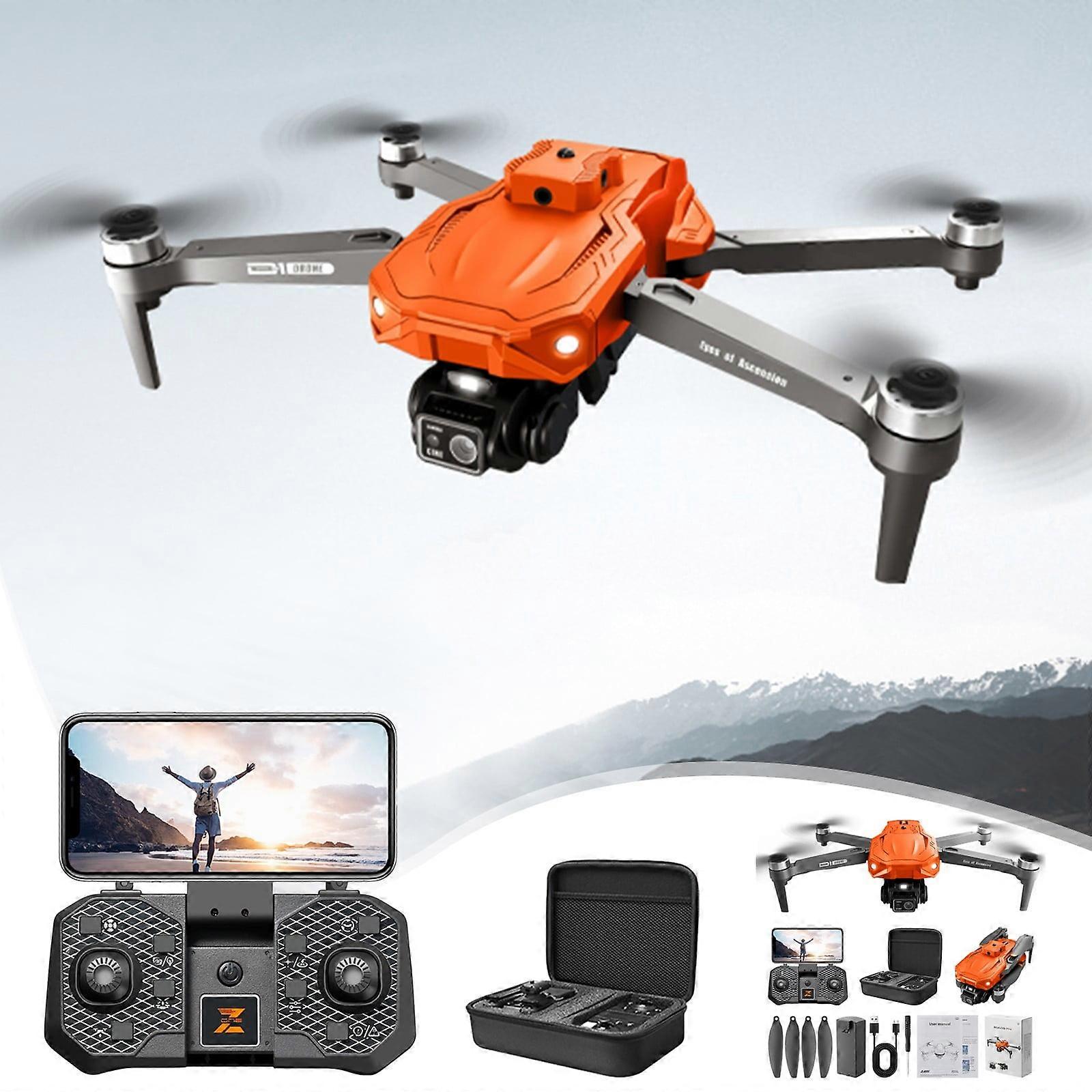 LYUCRAZ Fishing Drone FPV 2.4G RC Quadcopter with Camera, Brushless Motor, LED Light, Night Vision, Altitude Hold, Obstacle Avoidance, Orange
