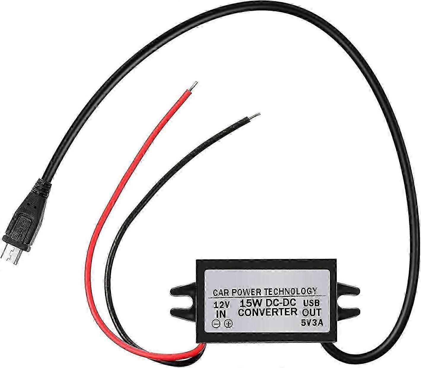 Tiardey Waterproof 12V to 5V Converter DC-DC Step Down Module Power Adapter Compatible with Raspberry Pi 4 Cellphone Car (USB Type-C Connector)