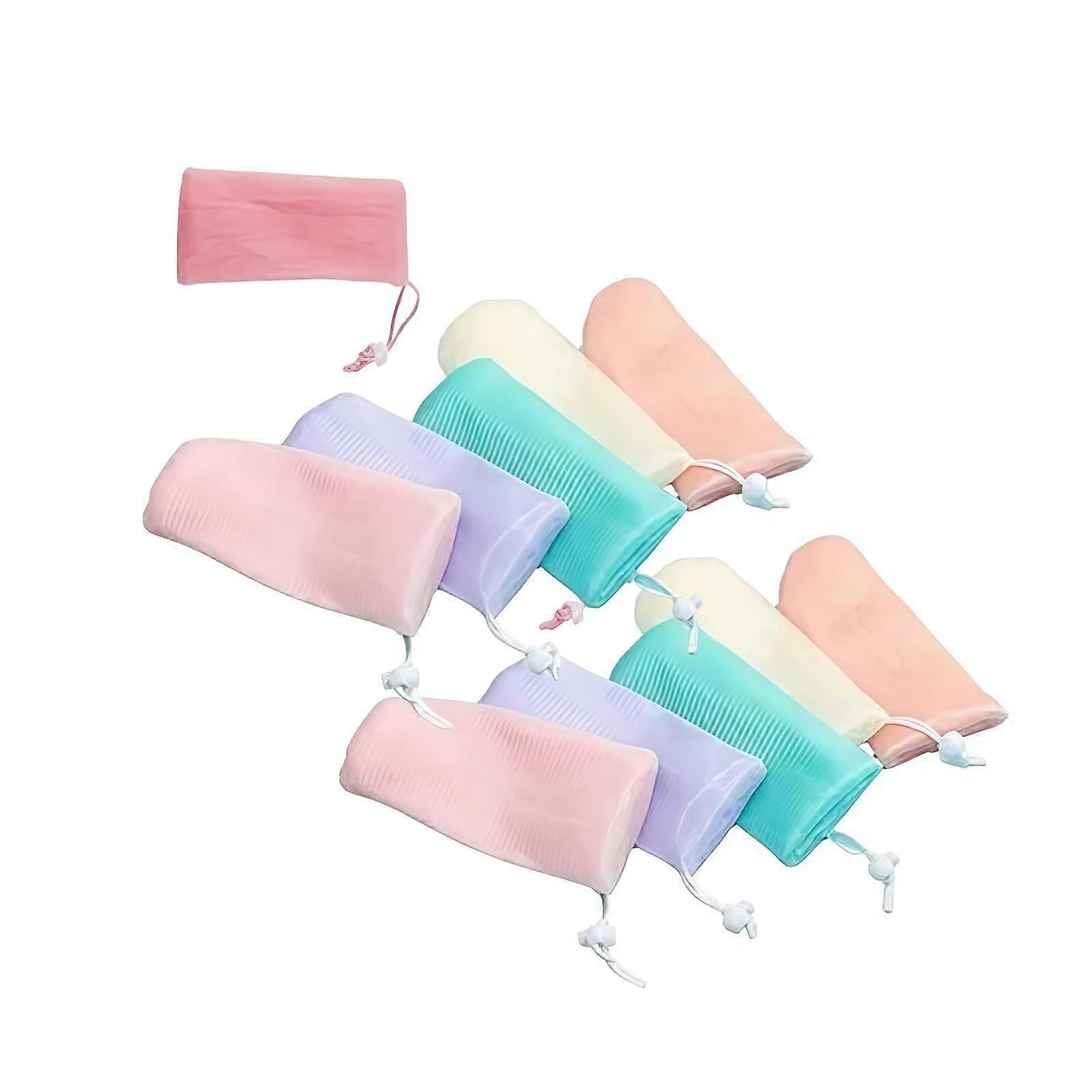 12Pcs Mesh Soap Saver Bags with Drawstring for Rich Lather and Gentle Exfoliation in Shower