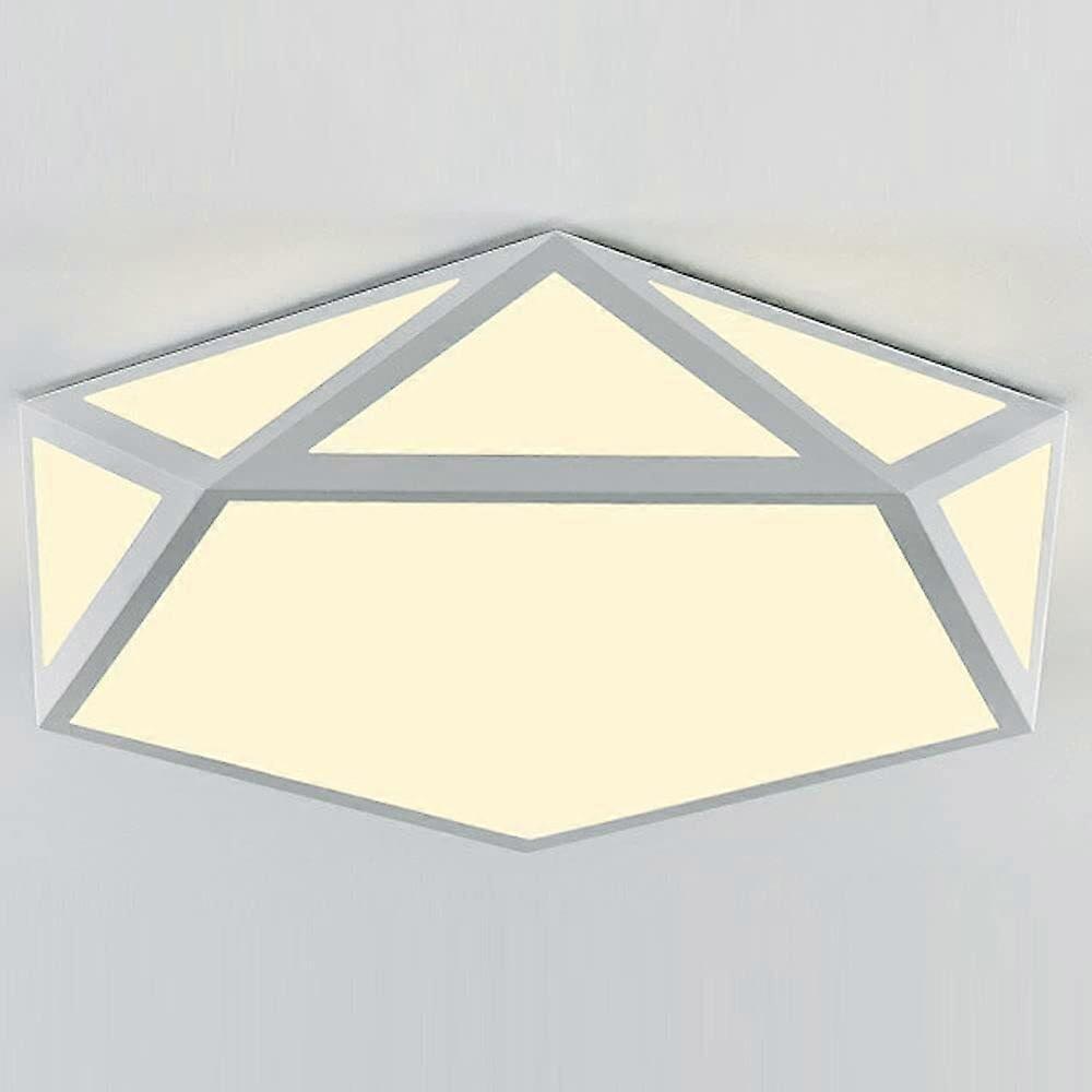 Modern LED Flush Mount Ceiling Light with 3 Color Temperature, Acrylic Shade, 40cm White