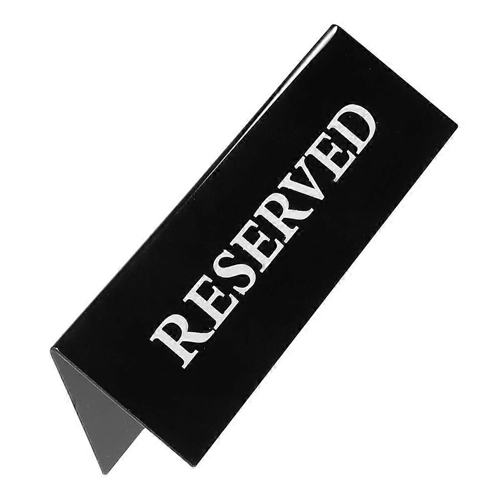 Black Acrylic Reserved Table Sign for Wedding Table Decor Tent-Style Marker