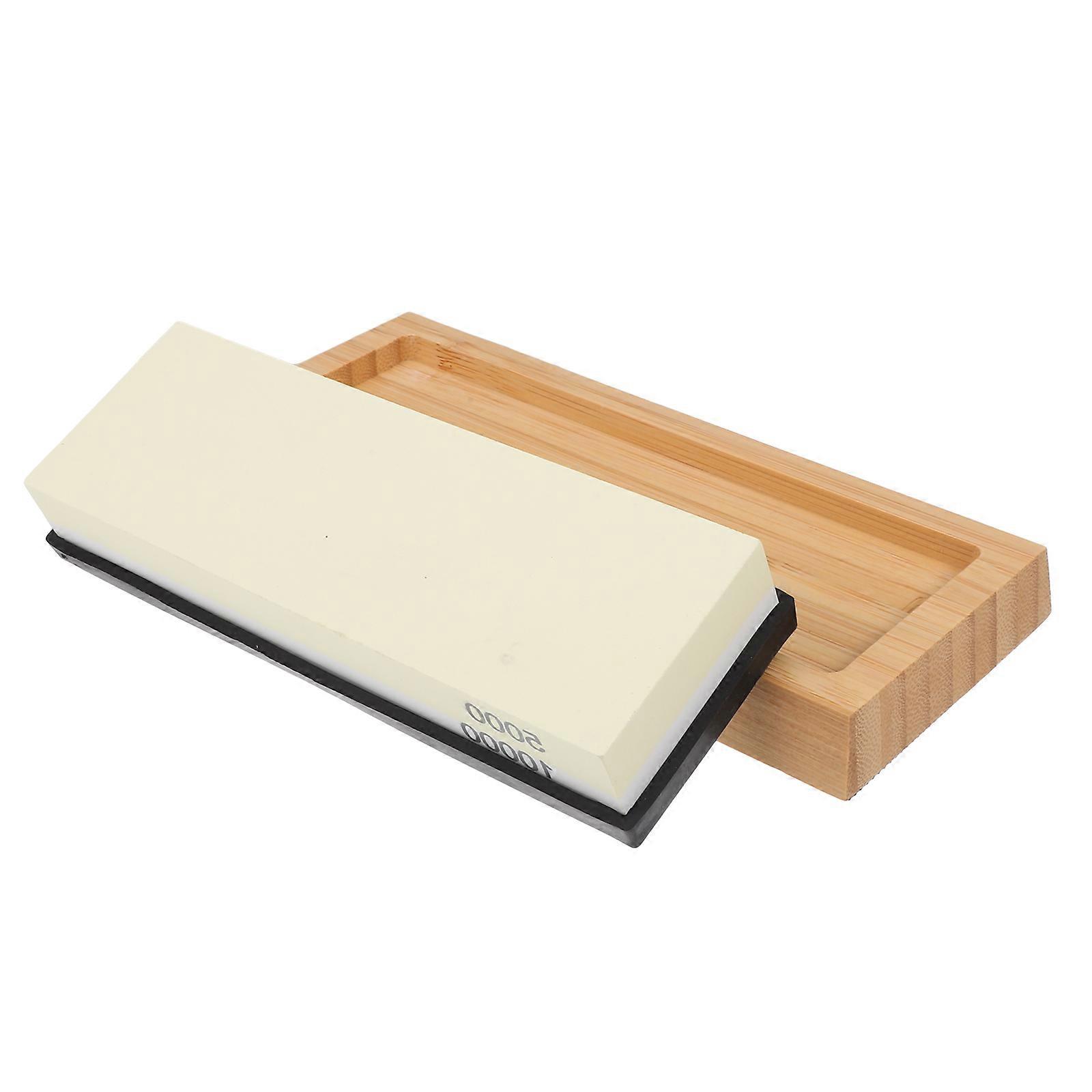 Versatile DoubleSided Sharpening Stone for Kitchen Use with Sturdy White Corundum Material 1 Set