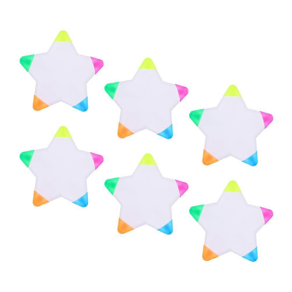 Creative Highlighters Star Markers for Marking 6Pcs Set Colored Pens