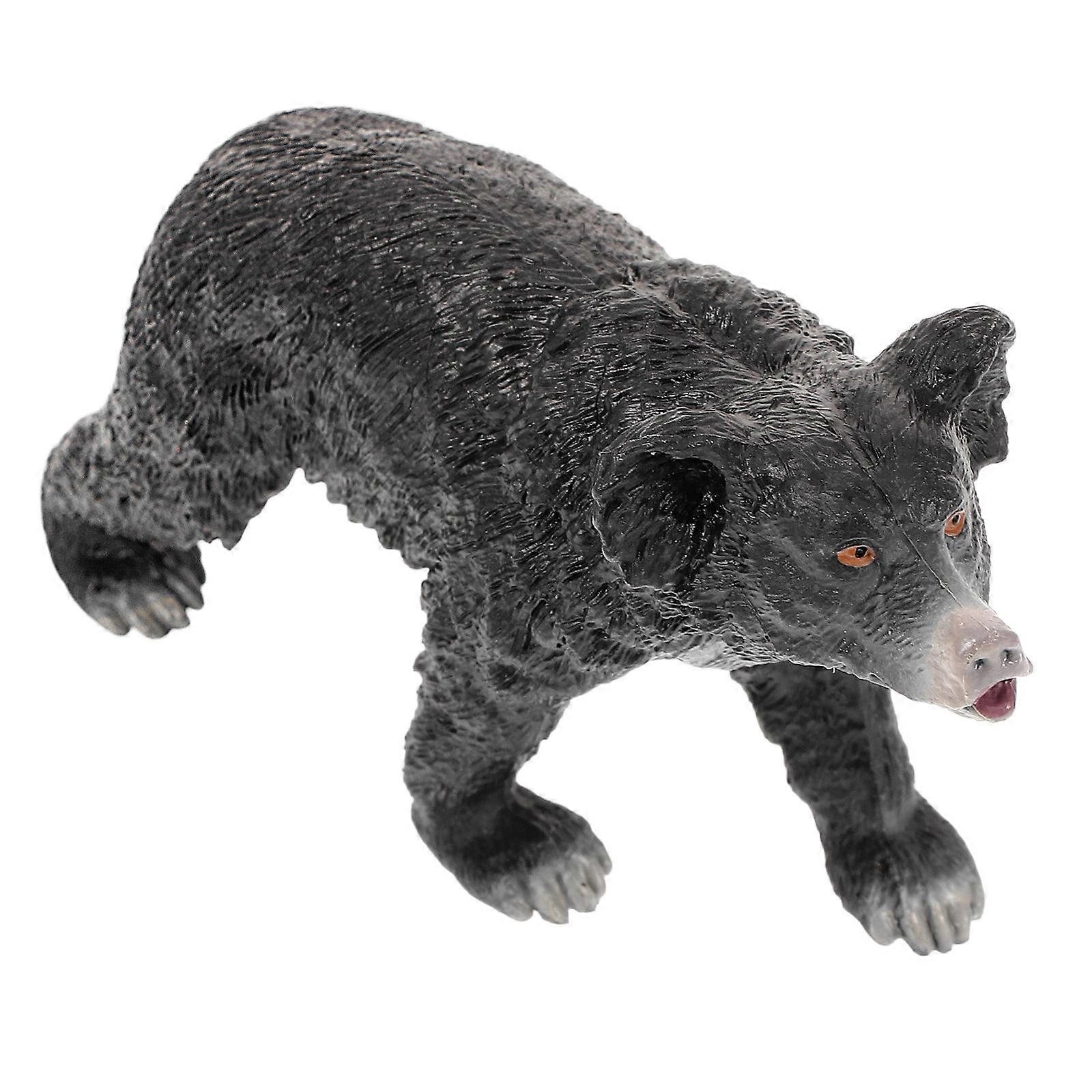 Black Bear Statue Figurine for Decor Simulation Realistic Animal Model