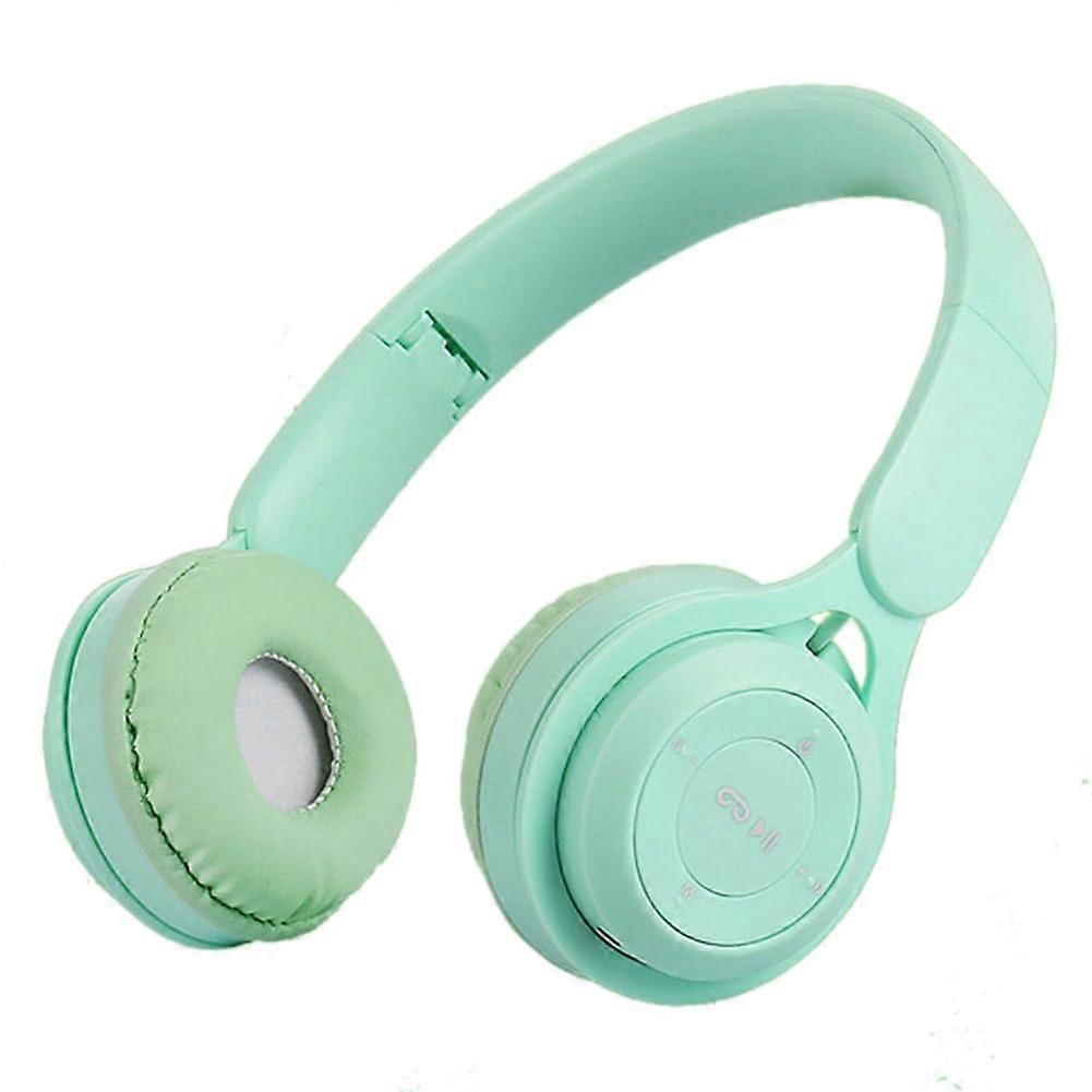 Headband Bluetooth Headset Y08 Model Wireless Portable Foldable Children Headset Green