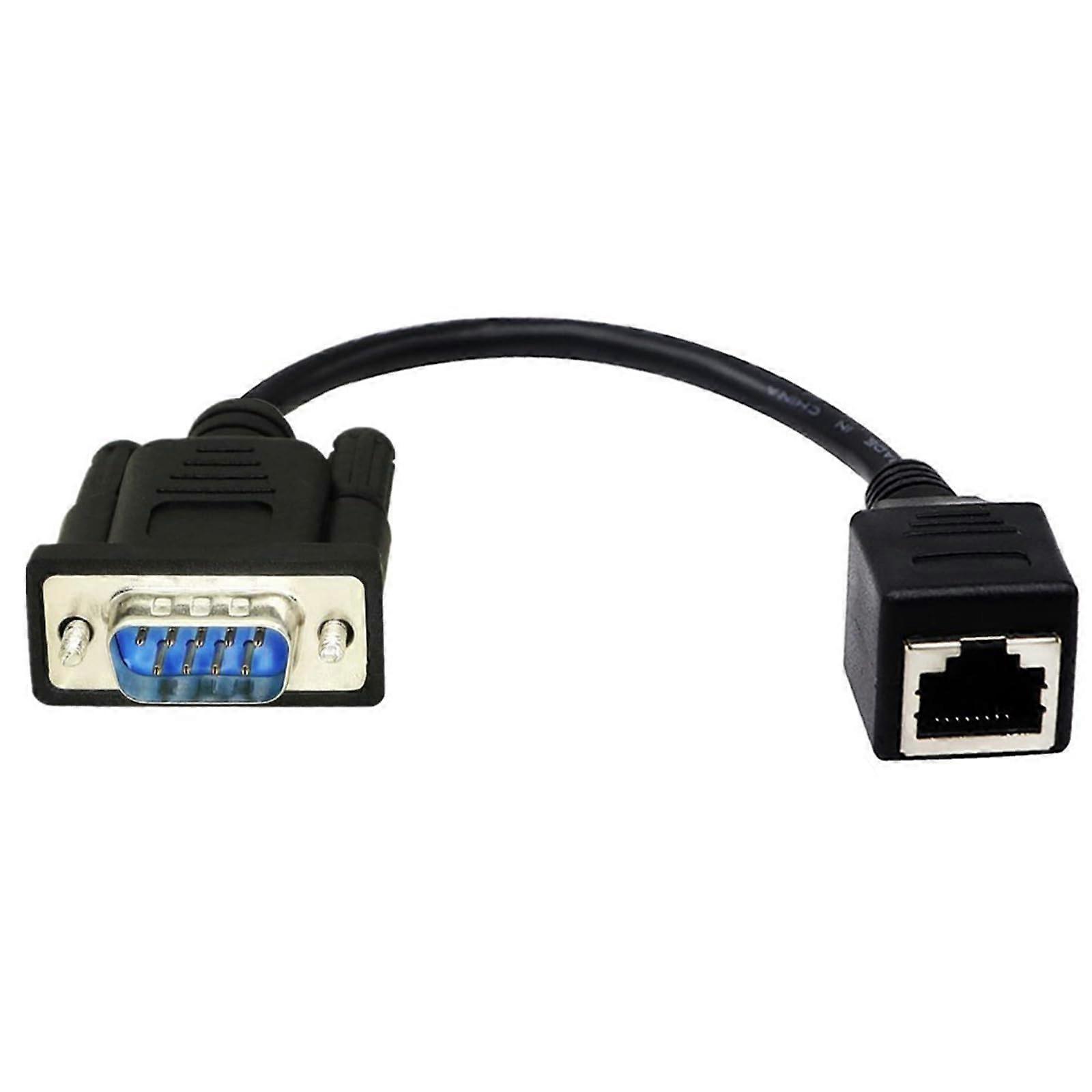 RS232 DB9 To RJ45 Adapters DB9 9Pin Male And Female To RJ45 Female Cat5e Extender Cable 15cm