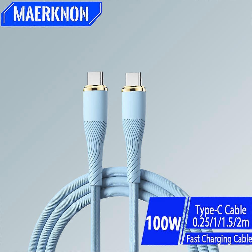 100W 6A USB Type C Cable Fast Charging Data Cord For Samsung S21 xiaomi IPhone 15 Type C to Type C Cable Data Line 0.25/1/1.5/2M