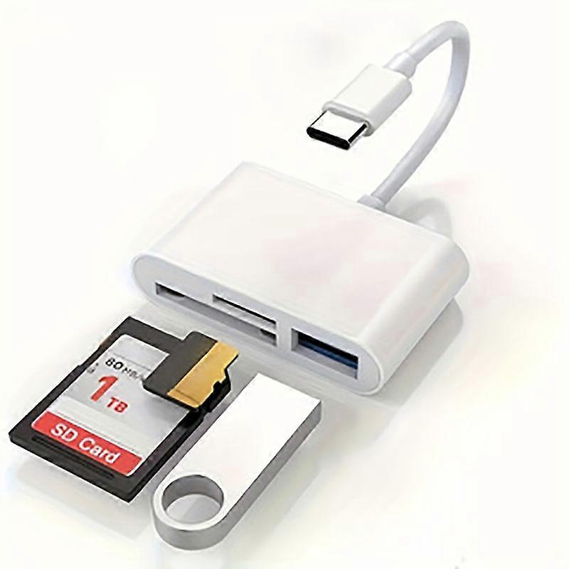 3 In 1 Adapter Type-C, Tf, Cf, Sd, Memory Card Reader Compatible With iPhone iPad Mac MacBook Laptop Android,PC & Acc