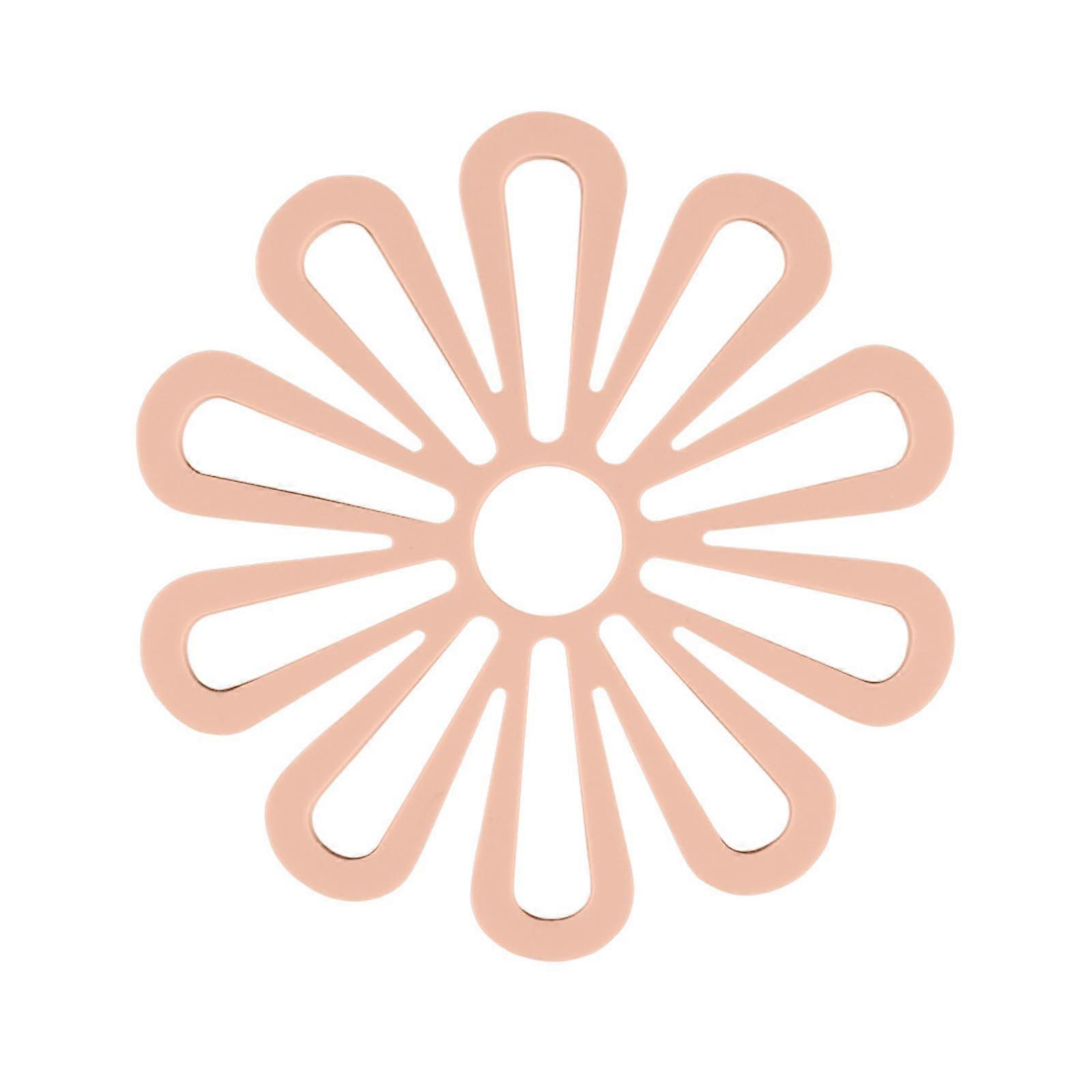 Silicone Table Mat with Flower Design, Heat Resistant Pink Coasters Set for Dining and Kitchen