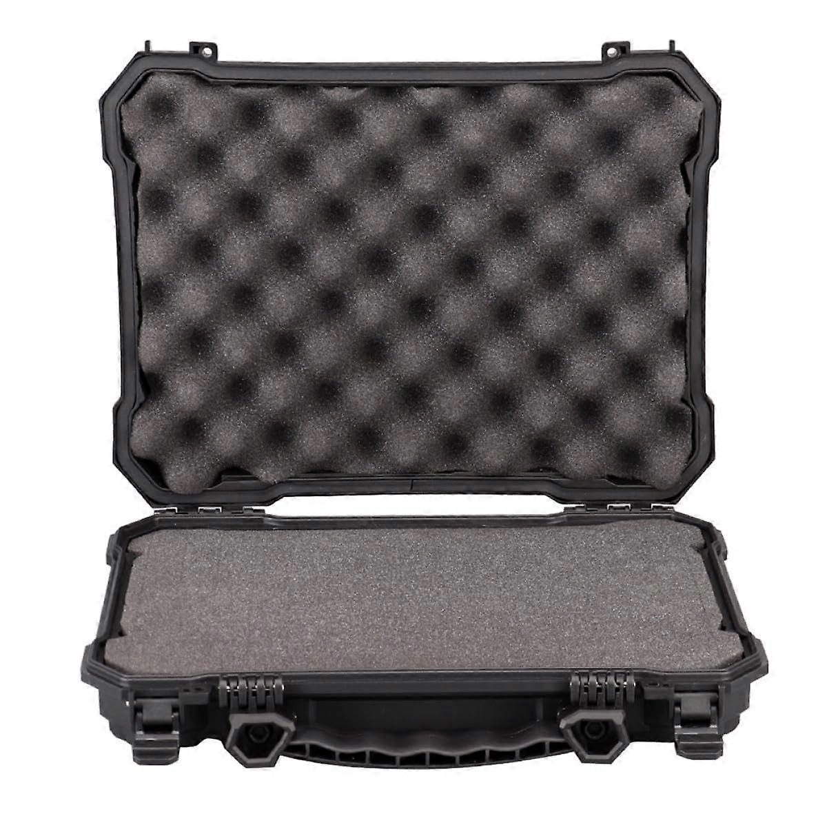Waterproof Shockproof Tool Case 32cm Black Durable Hard Box for Outdoor and Workshop Storage