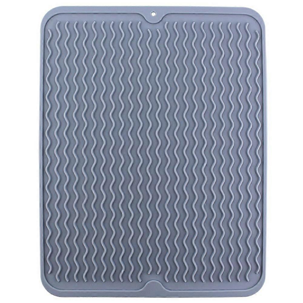 40x30cm Silicone Draining Mat Wave Pattern Kitchen Heat Resistant Non Slip Pad Countertop Protector