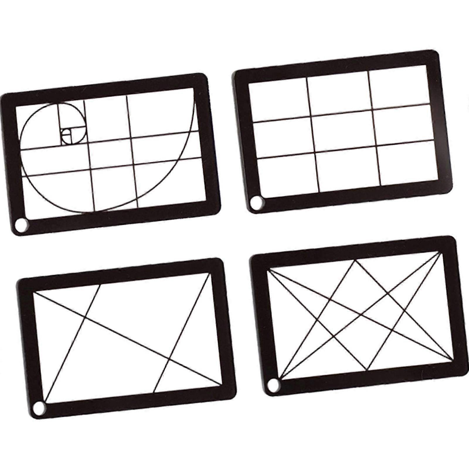 4Pcs View Catcher with Chain Sturdy Proportion Ruler Compact Composition