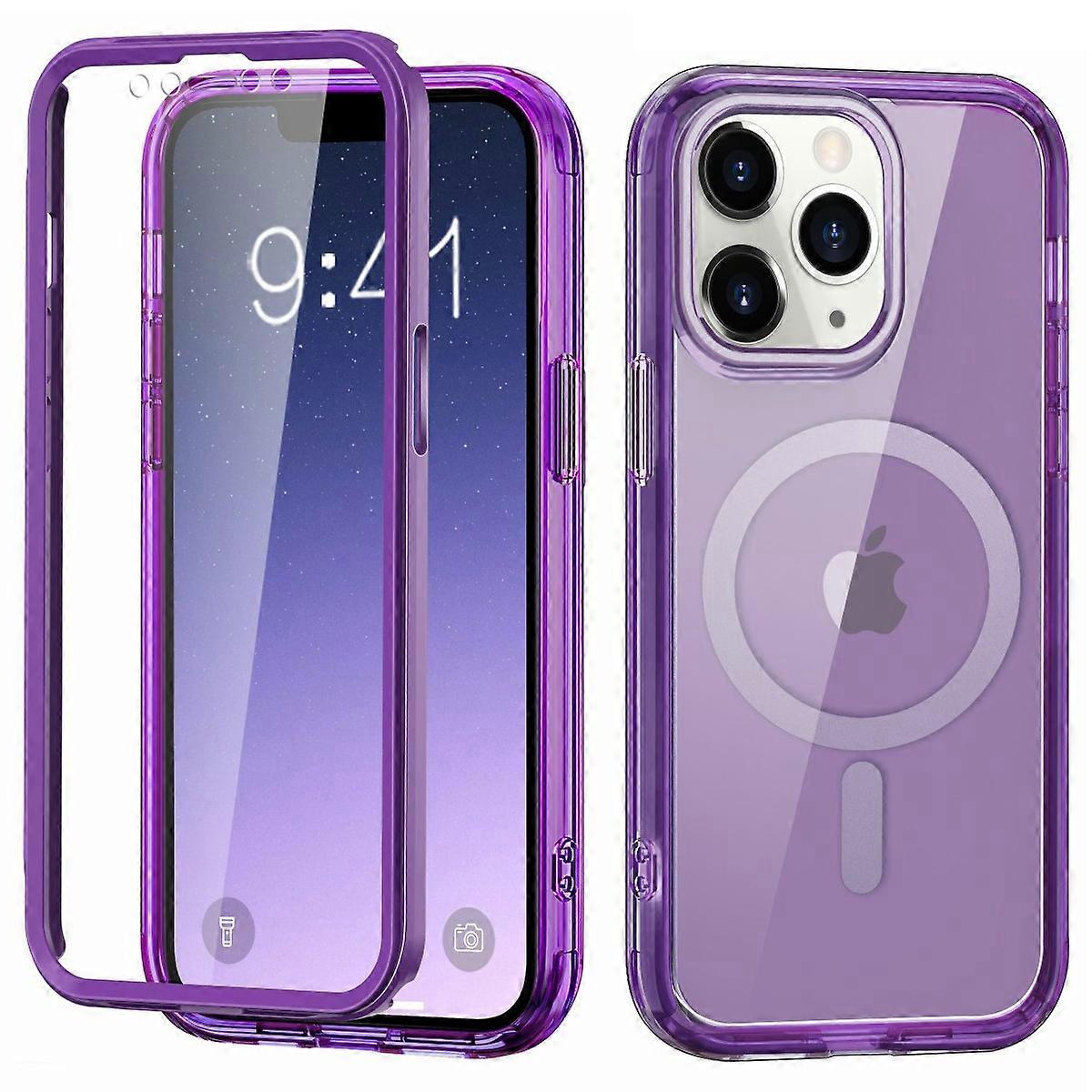For iPhone 11 Pro Max Case Compatible with MagSafe Front/Back Full Protection Clear Phone Case