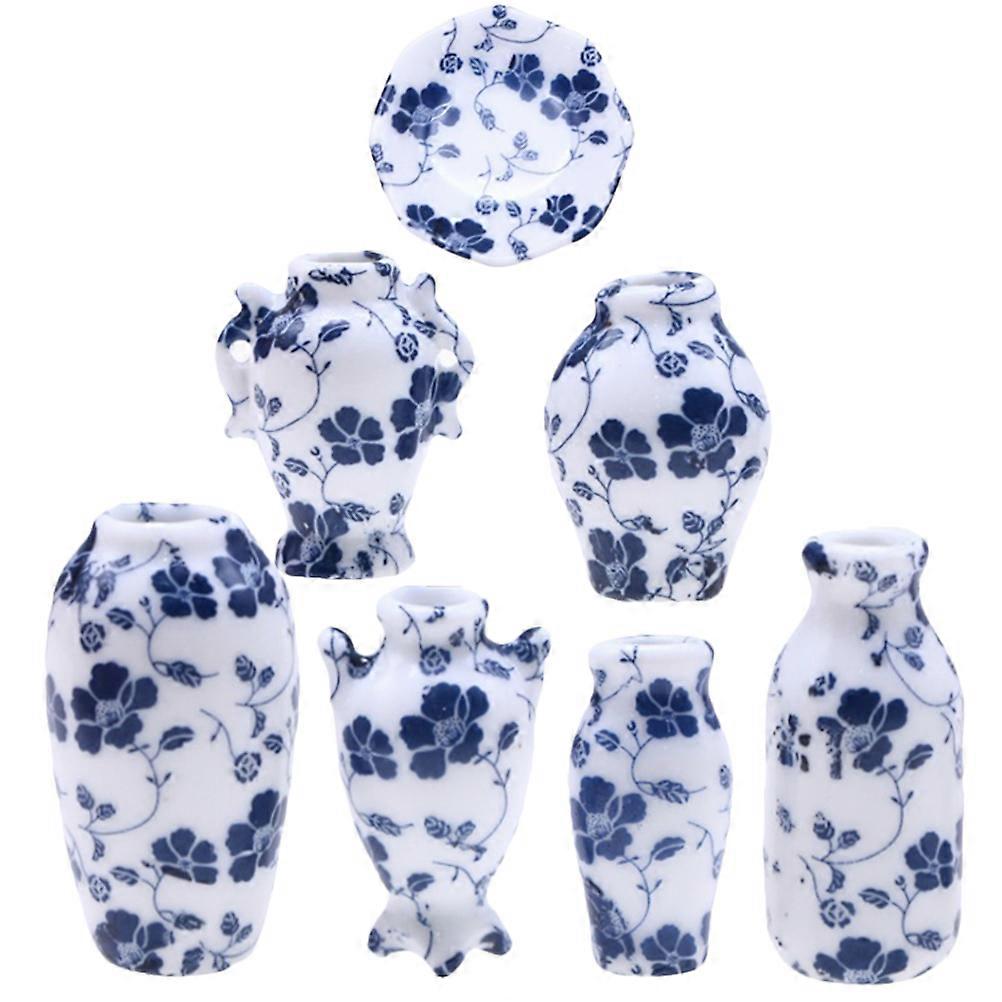Ceramic Mini Doll House Accessories 7Pcs for Flower Display