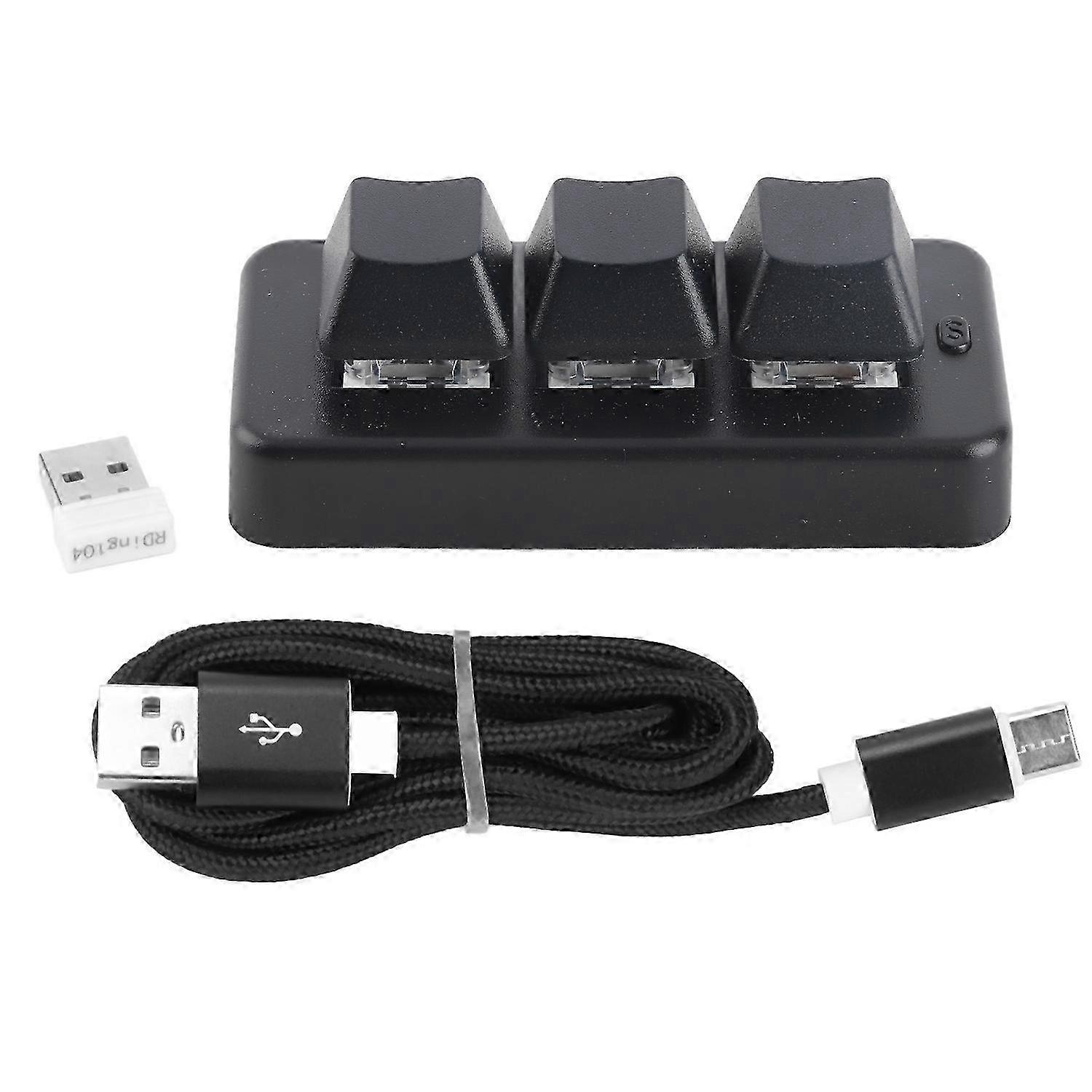 3 Keys Keyboard RGB Backlight USB 2.4g Wireless Three Button Three Mode Mini Programming Mechanical 2025
