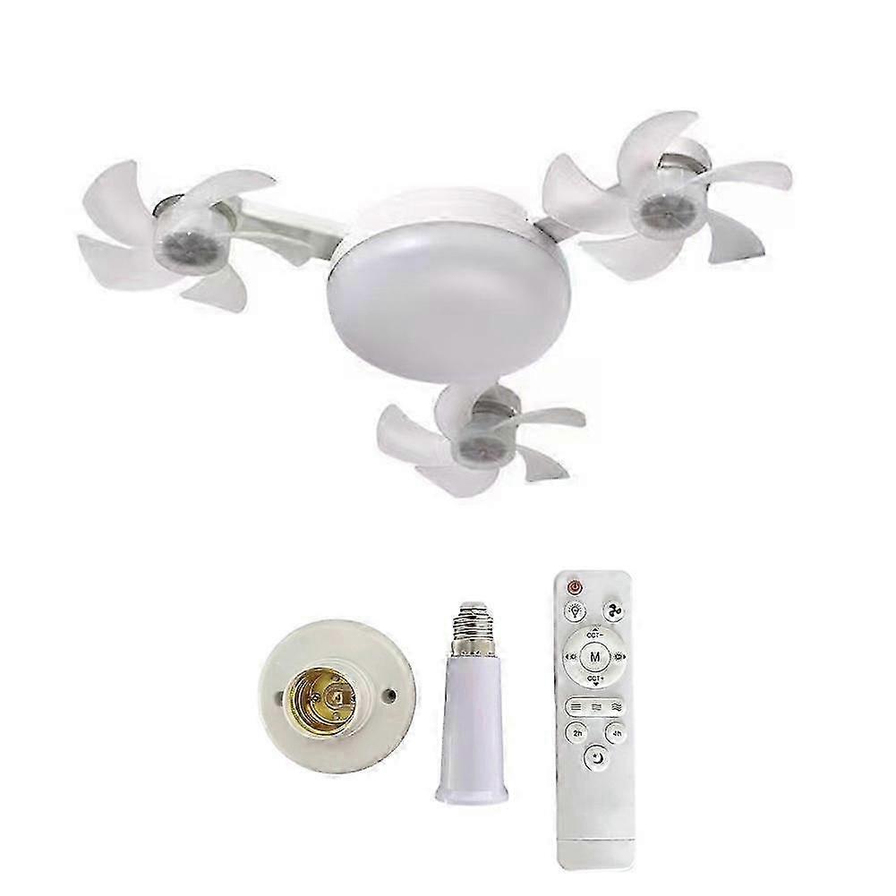 2025 E27 LED Ceiling Fan Light Dimmer Function Ceiling Light Drone Shaped Fan