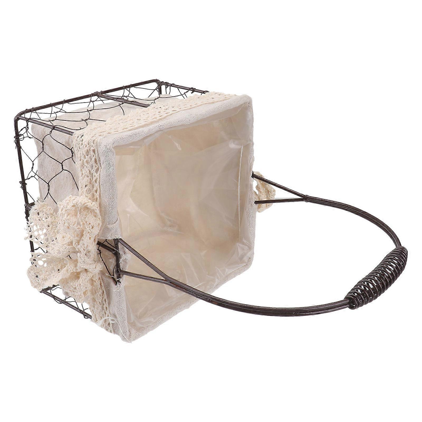 Iron Art Flowerpot Retro Storage Basket for Multi-Functional Use