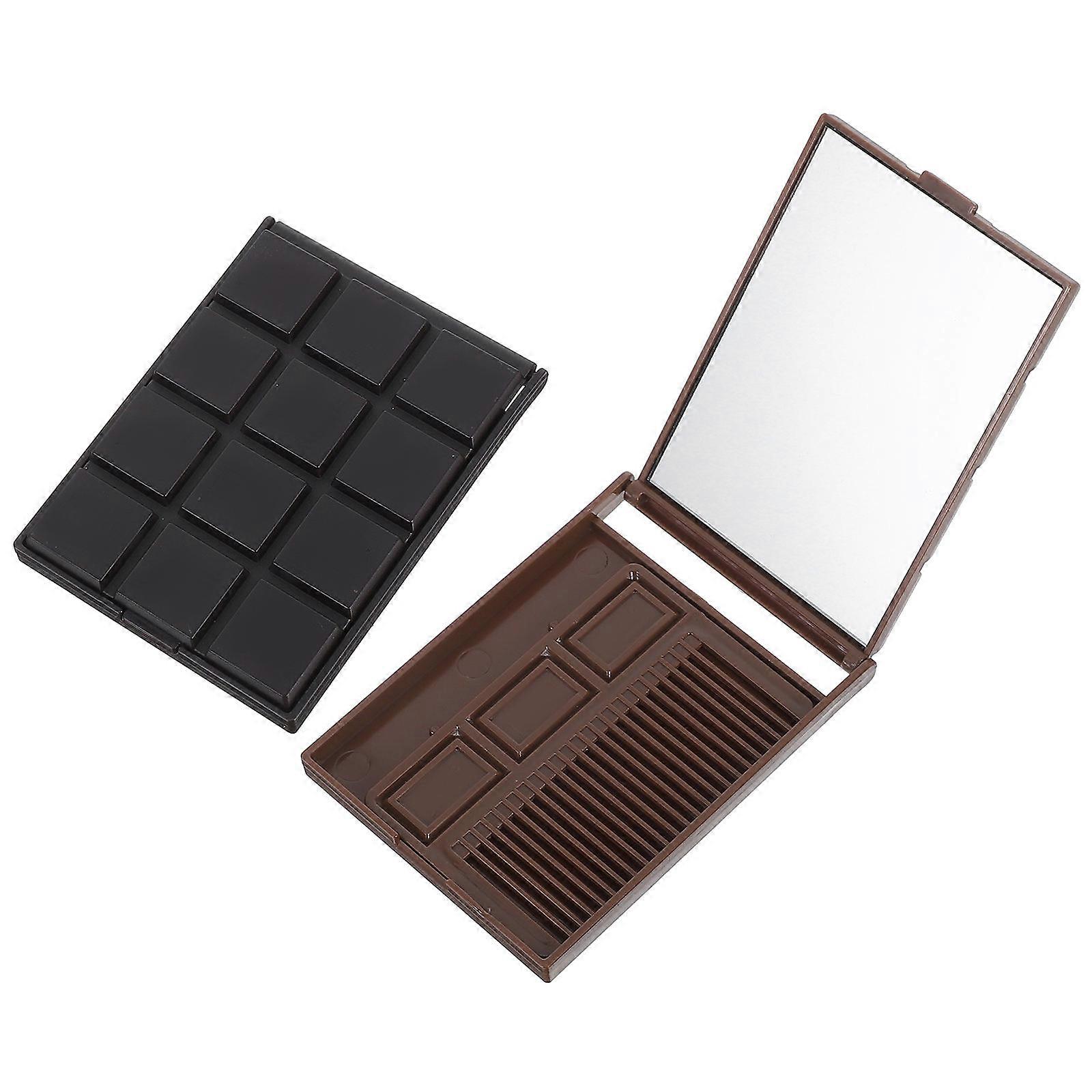 Pocket Cosmetic Mirror Chocolate Shape Mini Makeup Mirror Set 2Pcs