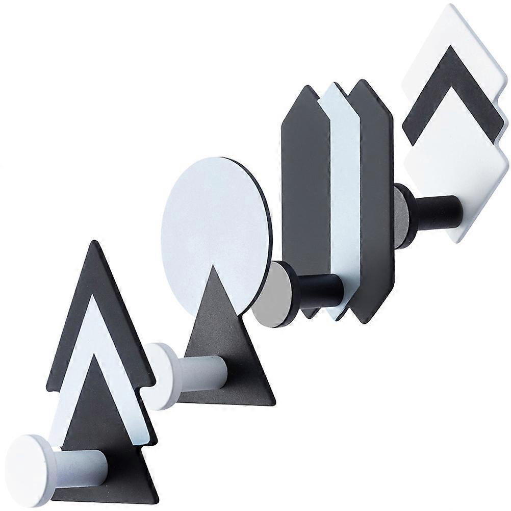 Multifunctional No Trace Wall Hooks Decorative Adhesive 4Pcs for Home Use
