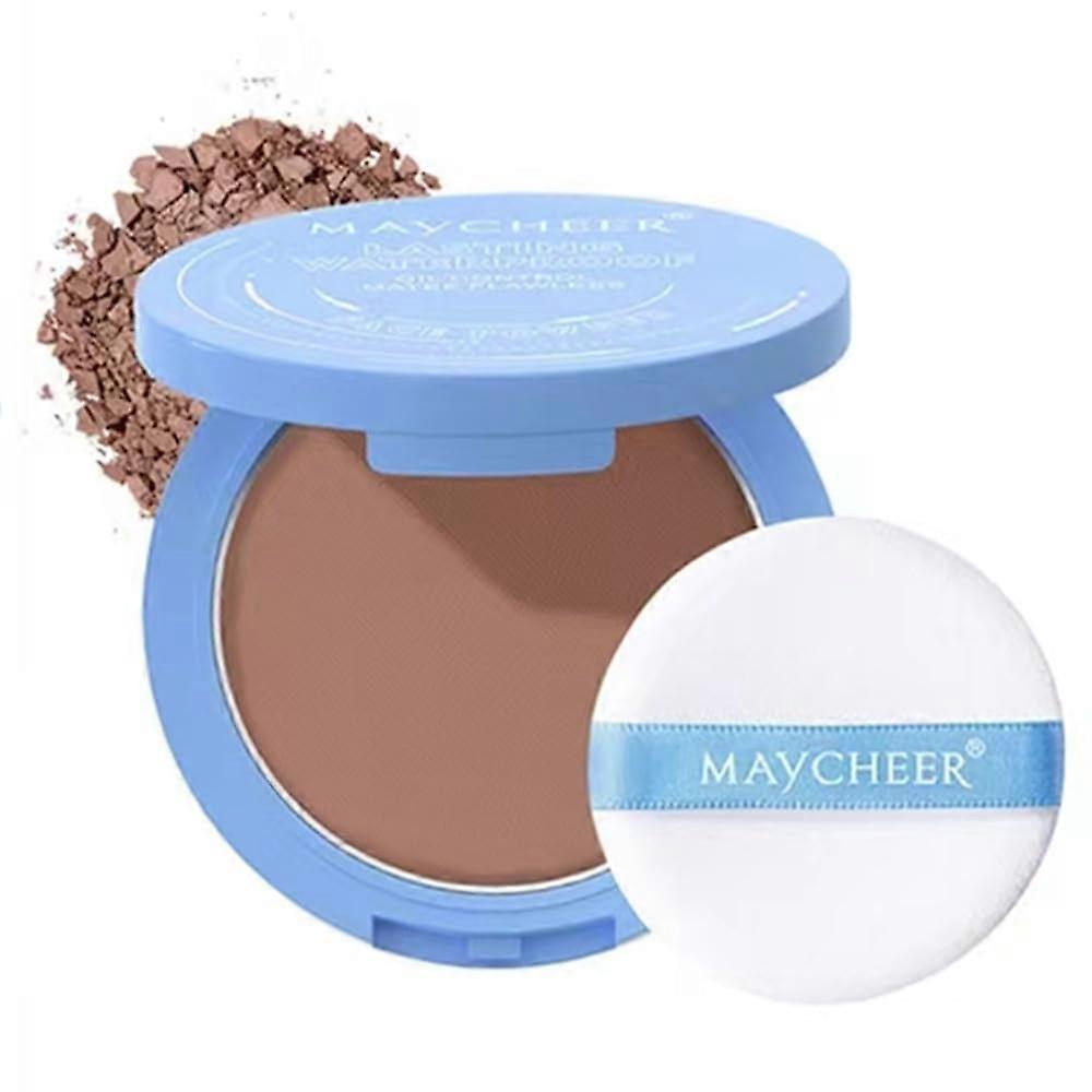 Face Powder Pressed Compact, Oil Control Brightening, Full Coverage Long Lasting, 6 Shades