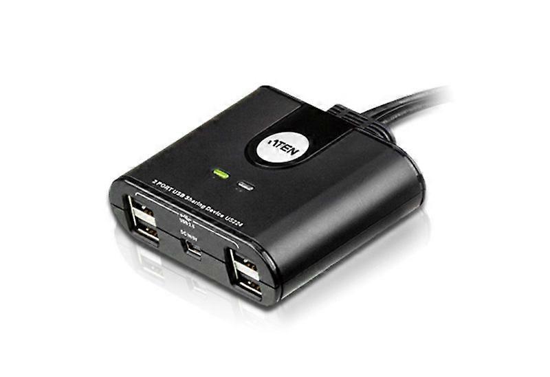 ATEN 2-Port USB 2.0 Peripheral Sharing Device, Black