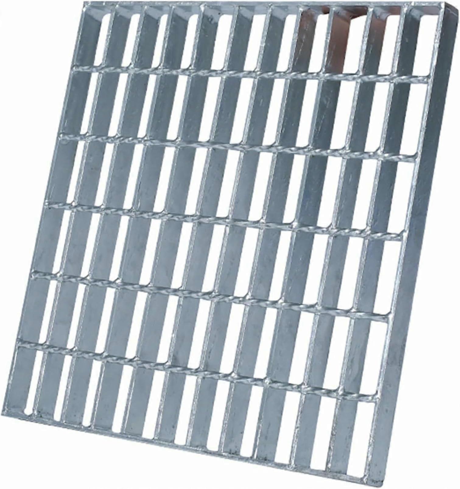 Steel Drain Grate Rectangular Trench Cover HeavyDuty RustResistant Galvanized Outdoor