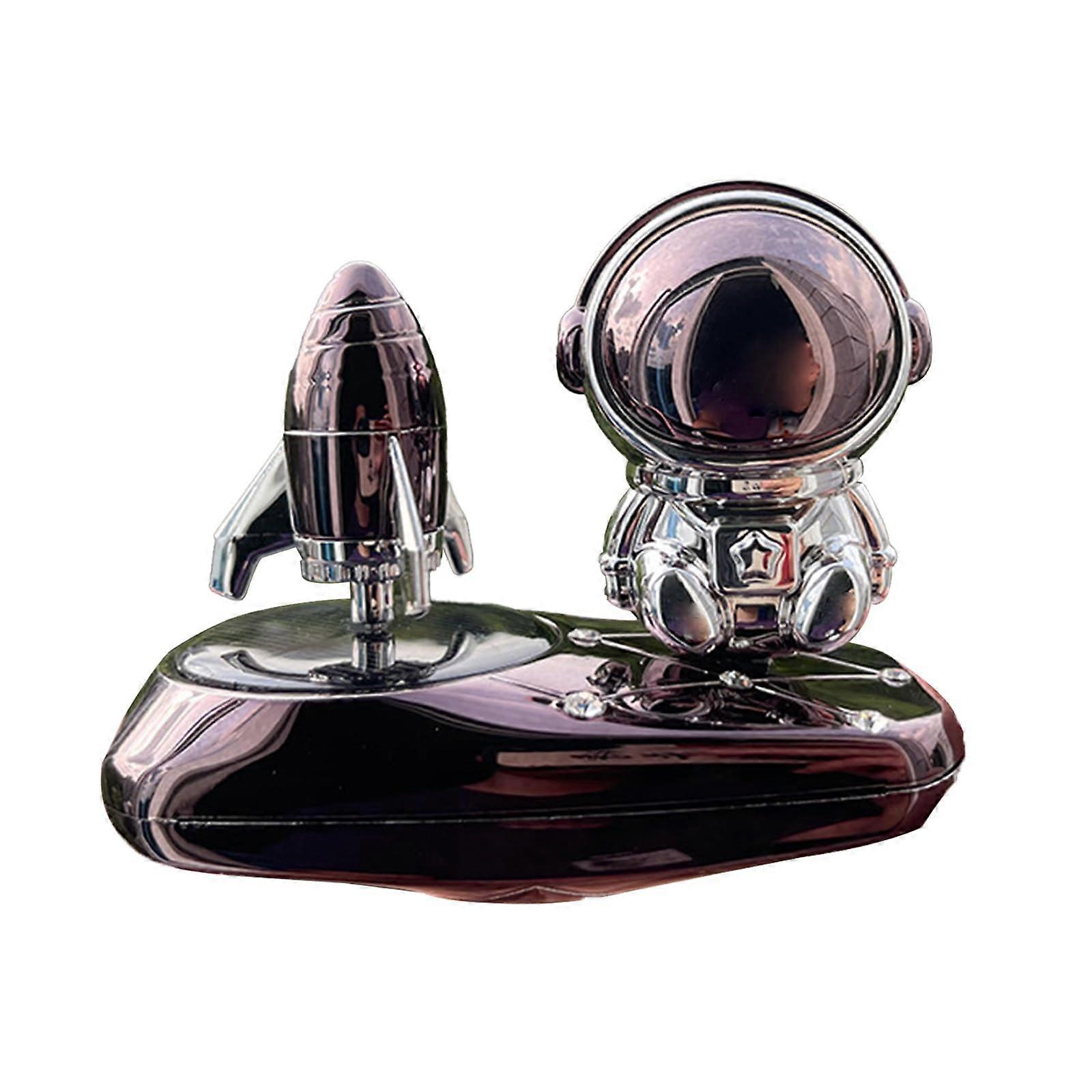 Solar Powered Rotating Astronaut Car Air Freshener with Aromatic Diffuser for Dashboard Decor