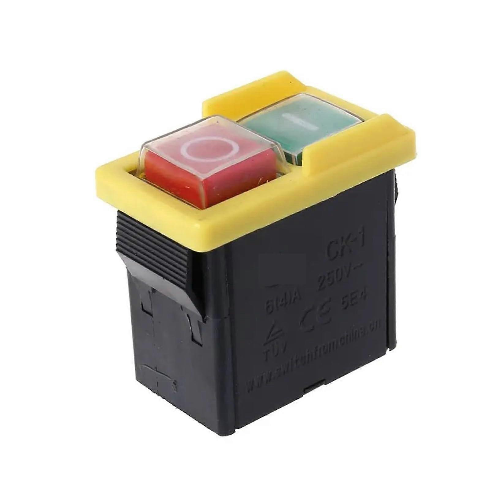 250V 6A Waterproof Push Button Switch with Electromagnetic Safety Control for Power Tools
