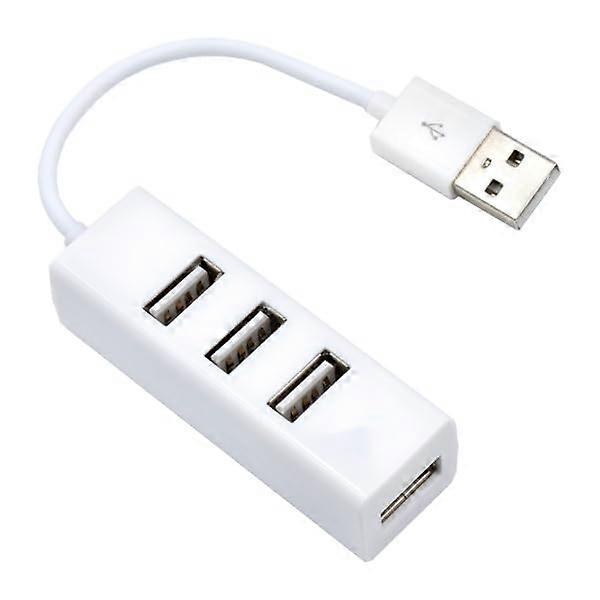 USB 2.0 Hub 4 Port Compact Mini with 12cm Cable White for MultiDevice Connectivity