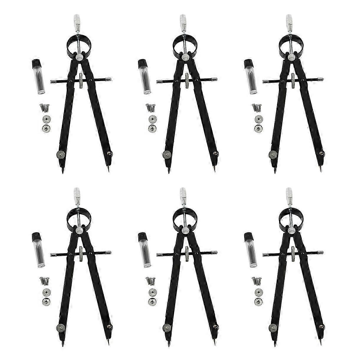 Geometry Set with Lock, Math and Precision Compass, Metal(black)